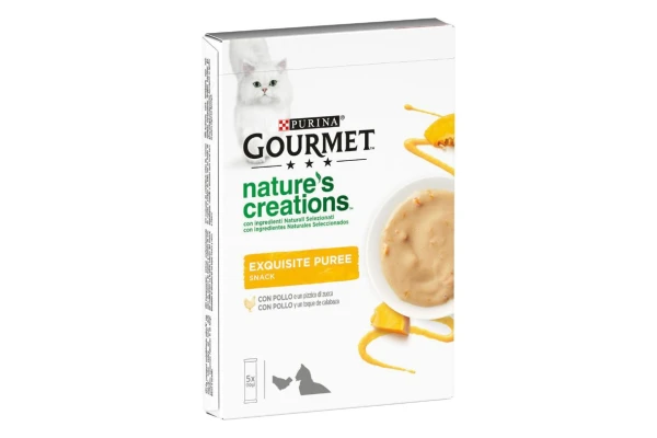 GOURMET NATURE'S CREATIONS PUREE με Κοτόπουλο και Κολοκύθα (5Χ10g)