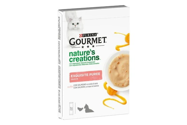 GOURMET NATURE'S CREATIONS PUREE με Σολομό και Καρότα (5Χ10g)