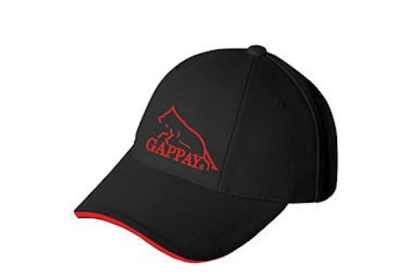  GAPPAY Καπέλο μαύρο με κόκκινες λεπτομέρειες