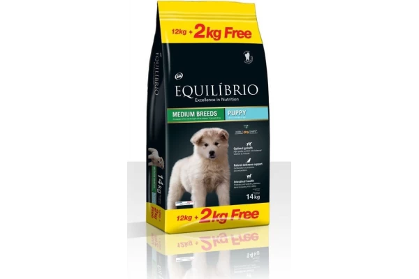 Equilibrio Puppy Medium Breeds 12kg+2kg