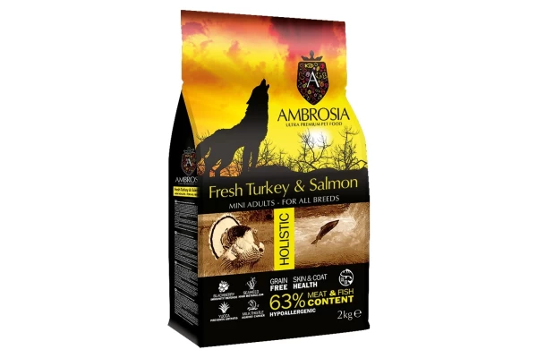Ambrosia Adult Mini Fresh Turkey & Salmon 2kg GRAIN FREE