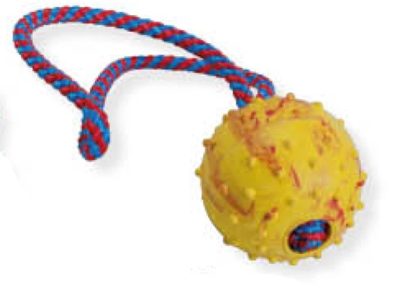 Μπαλάκι από μασίφ καουτσούκ διαμέτρου 6cm με χειρολαβή