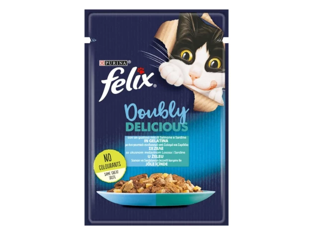 FELIX AGAIL Doubly Delicious με Σολομό και Σαρδέλα σε Ζελέ 85g