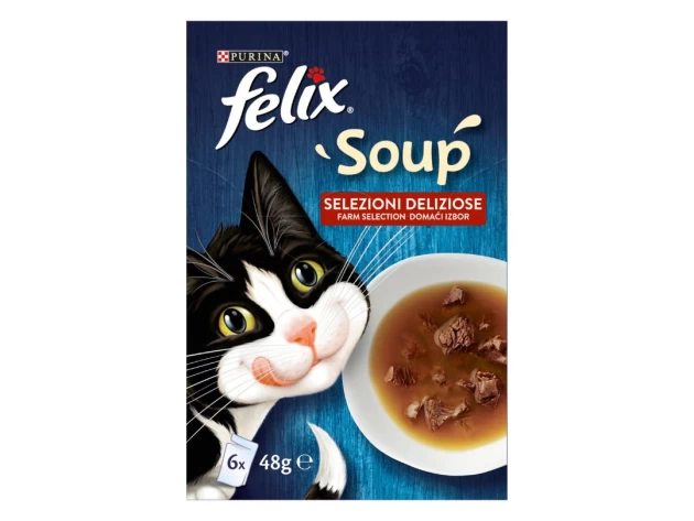 FELIX Soups Πολυσυσκευασία με Βοδινό, Κοτόπουλο και Αρνί 6x48g