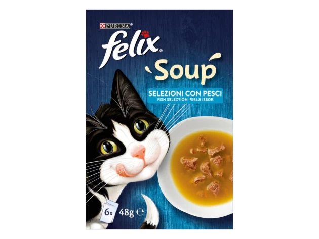 FELIX Soups Πολυσυσκευασία με Μπακαλιάρο, Τόνο και Γλώσσα 6x48g