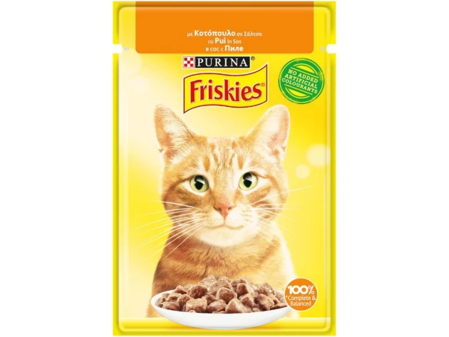 Friskies® για ενήλικες γάτες με Κοτόπουλο σε σάλτσα 85g
