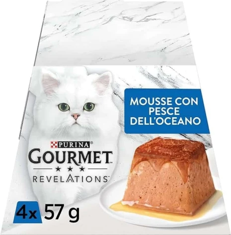  Purina Gourmet Revelations Mousse Με Ψάρια Ωκεανού 4x57gr