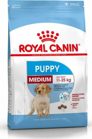 Royal Canin Puppy Medium 4kg Ξηρά Τροφή για Κουτάβια Μεσαίων Φυλών με Καλαμπόκι και Πουλερικά