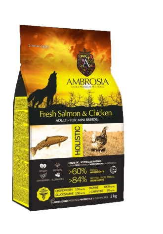 Ambrosia Adult Fresh Salmon & Chicken 6kg GRAIN FREE
