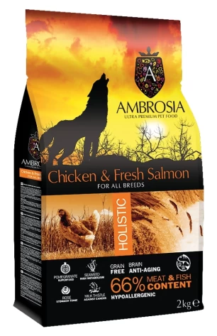 Ambrosia Adult Chicken & Fresh Salmon 12kg GRAIN FREE