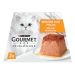 PURINA GOURMET REVELATIONS Μους με Κοτόπουλο με ένα σιντριβάνι ζουμερής σάλτσας 2x57g