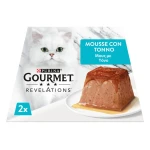 PURINA GOURMET REVELATIONS Μους με Τόνο με ένα σιντριβάνι ζουμερής σάλτσας 2x57g