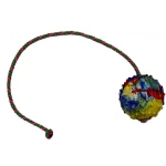 Μπαλάκι από Καουτσούκ διαμέτρου 7cm μασίφ με σχοινί 50cm